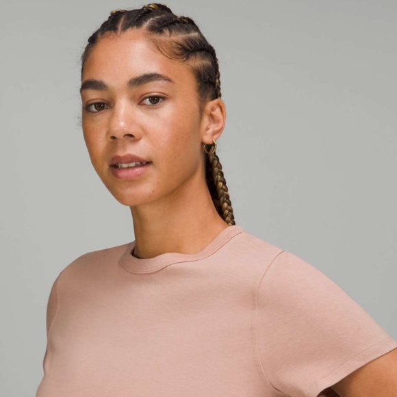 Lululemon Classic-Fit Cotton-Blend T-Shirt - Pink Clay - Sz 4 - EUC - Picture 2 of 6